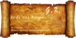 Gréczi Kinga névjegykártya