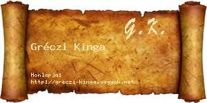 Gréczi Kinga névjegykártya